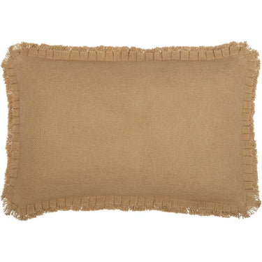 Burlap Natural Pillow w/ Fringed Ruffle 14x22 VHC Brands - The Fox Decor